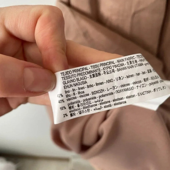 Zara Linen Blend Strappy Open  Back Midi Maxi Dress Beige Tan Brown Size Small - Picture 15 of 16